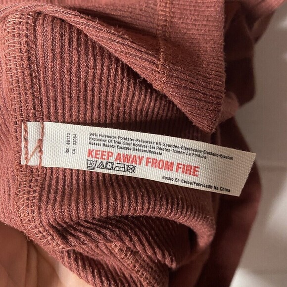 Intimately Free People Something Bout You Mini Dress Womens Large Ribbed Orange - Picture 8 of 11